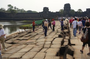 Approaching the West entrance of Angkor Wat