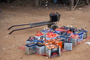 Battery charging is probably a thriving business, given that they don't have electricity.