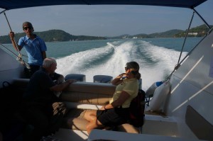 Leaving Phuket on our "go fast" boat!