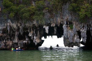 An arch, eroded through one of the islands provides a nice paddling opportunity! 