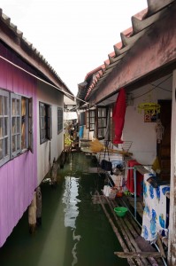 Close-in living -- some nice houses and some shacks.