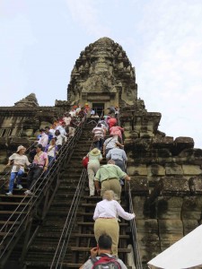 Climbing the Central Chapel stairway