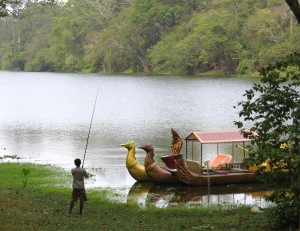 Fishing in the moat