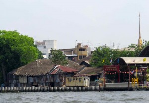 Not many old wooden houses on the river anymore.