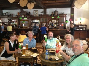 A drink at the Long Bar at the Raffles Hotel -- home of the Singapore Sling. Yeah, I know, kinda touristy...