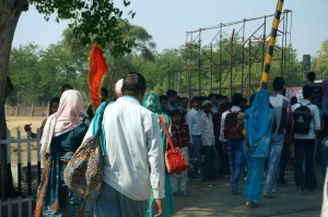 The beginning of the pilgrim's procession.