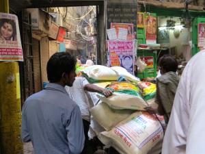 Traffic jam in really narrow alleyways!