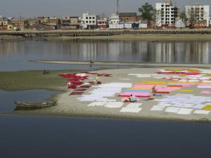 It's laundry day in Jaipur. You don't even want to know what is in the river that they are washing in. 