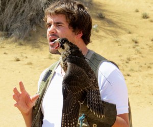 Falcon and handler singing a duet!