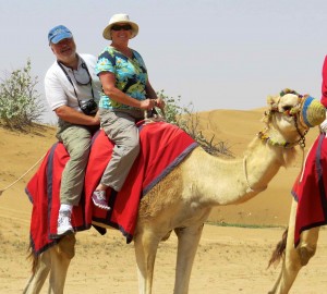 Deb and Glen enjoying a camel ride...