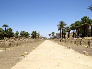 The ancient road to Luxor -- now in the middle of a modern city!