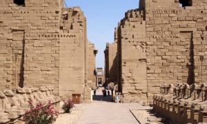 Entrance to Karnak Temple. The entry walls are massive!