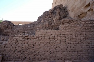 So how did they get those massive sandstone blocks on top of one another? They constructed huge mud brick ramps like this.