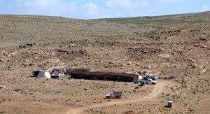 Lots of Bedouin settlements along the way -- goat skin tents and 4X4s!