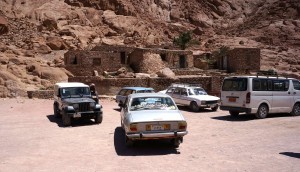 Nearing the entrance to the monastery. We were driven up the hill in these old school Peugeots -- including a 504 just like my old one. Talk about nostalgia!