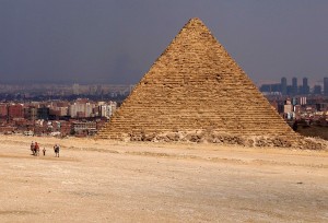 Hey, there's always the pyramids -- 2 blocks from the urban sprawl. They never show you the pyramids from this perspective.