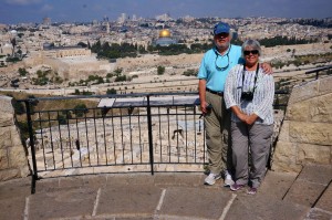 Deb and Glen overlooking the Old City of Jerusalem