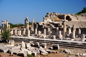 When you first come into Ephesus, you aren't all that impressed. This is the Odeon -- the small theater.