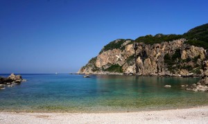 The beaches at Paleokastritsa -- beautiful, but nippy!