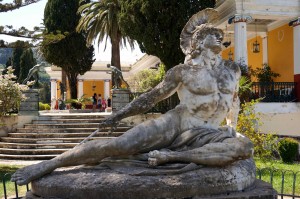 One of several statues of Achilles on the property. Given his pose, I guess he must have already been "cut."