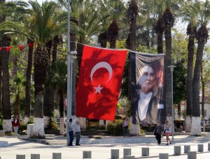 Turkish flags and Attaturk are everywhere!