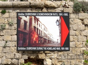 Entrance to the war museum. That crater below the sign was from a shell.