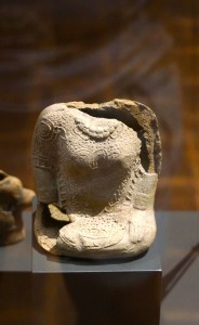 A small figure from around 600 AD in the textile museum. There is a lot of evidence that the Meso American peoples actually originated in Asia. The piece shows how noble ladies used to sit -- on their legs, with their hands on their thighs (kinda like the Geisha sit -- coincidence?).