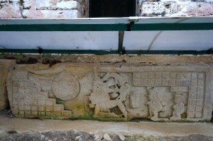 A fresco of the Ball Game at the base of the leader's palace