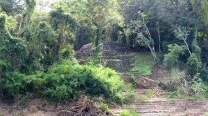 The only view of the ruins from the river