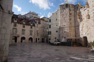 One of the squares in the old city. Great mix of Roman, Medieval, and Austro-Hungarian architecture.