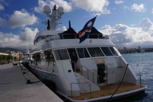 One of the many yachts docked in Split. I have to say, this is the first boat I have ever seen from Bikini Island!