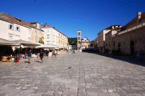 Beautiful architecture throughout the town. During the season, the square would be packed!