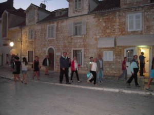 Our group on the way to dinner and looking for trouble!