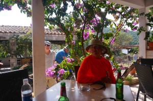 Stopping for some libation at one of the lakeside villages.