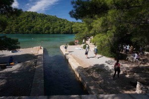 Lots of places to swim in the lake. We thought about taking a dip here, but gave up when a tour group with about a hundred kids showed up!