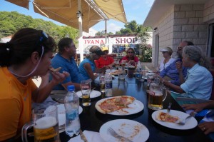 The after-ride pizza celebration....