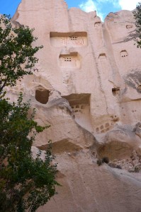 The Petra for pigeons. BTW, the painted decorations are meant to entice the pigeons!