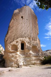 A church along the hike. The two niches on either side would house the bodies of wealthy patrons.