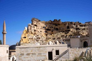 The abandoned cave city exposed. An earthquake collapsed all of the front parts.