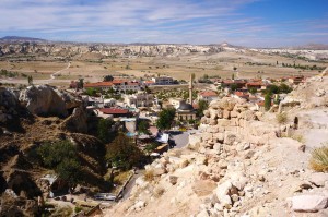 A view into the valley from the cave city.