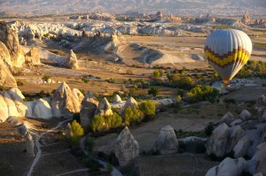 Watching other balloons float through the valley.