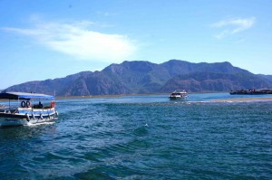 Going past the sandbar and into the backwaters.