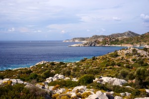 Looking up the coastline. Pretty strategic position to see anyone coming from the sea...