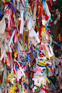 Each ribbon represents someone's wish or prayer.