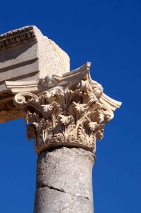 A restoration of one of the Corinthian columns.