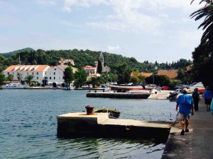 Walking from the boat landing to town.