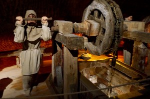 Tourists only get to go down to the 3rd level in the mine -- at a depth of 270 feet, after walking down a total of nearly 500 steps. There are lots of dioramas that describe what the miners used to do...