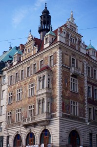 This is the Old Town Hall, one of the centerpieces of Old Town Square. The astronomical clock is amazing!