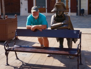 Glen and friend checking out the action on the Main Square. I left to go get a beer; he didn't display much interest in that idea.