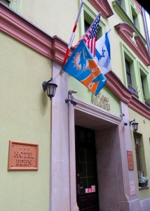 While much in this area is pretty sobering, this popular hotel in the Jewish Quarter had a more upbeat outlook. The Miami Dolphins -- a symbol that hope does, in fact, spring eternal.